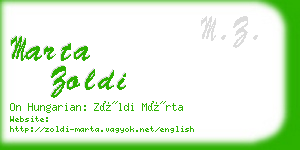 marta zoldi business card